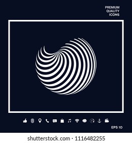 Earth logo design with elegant stripes