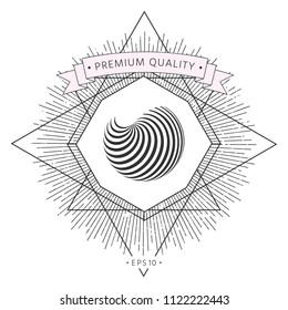 Earth logo design with elegant stripes