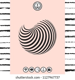 Earth logo design with elegant stripes