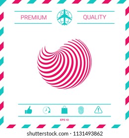Earth logo design with elegant stripes