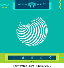 Earth logo design with elegant stripes