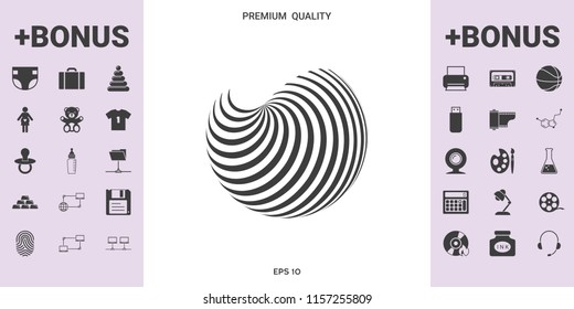 Earth logo design with elegant stripes - graphic elements for your design