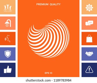 Earth logo design with elegant stripes
