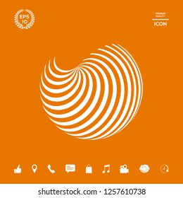 Earth logo design with elegant stripes. Graphic elements for your design