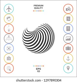 Earth logo design with elegant stripes. Graphic elements for your design