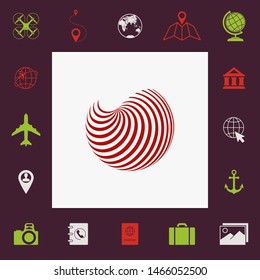 Earth logo design with elegant stripes. Graphic elements for your design