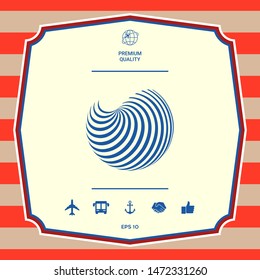 Earth logo design with elegant stripes. Graphic elements for your design
