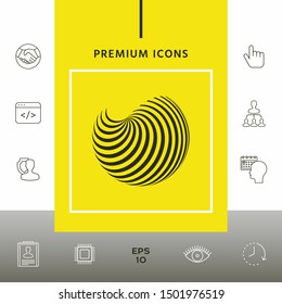 Earth logo design with elegant stripes. Graphic elements for your design