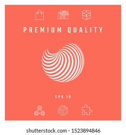Earth logo design with elegant stripes. Graphic elements for your design