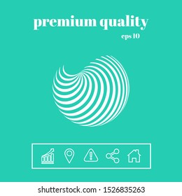Earth logo design with elegant stripes. Graphic elements for your design