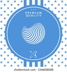 Earth logo design with elegant stripes. Graphic elements for your design