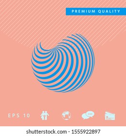 Earth logo design with elegant stripes. Graphic elements for your design