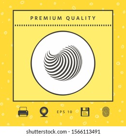 Earth logo design with elegant stripes. Graphic elements for your design