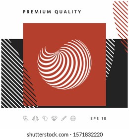 Earth logo design with elegant stripes. Graphic elements for your design
