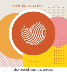 Earth logo design with elegant stripes. Graphic elements for your design
