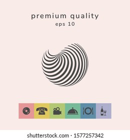 Earth logo design with elegant stripes. Graphic elements for your design
