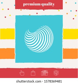 Earth logo design with elegant stripes. Graphic elements for your design
