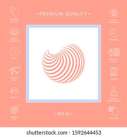 Earth logo design with elegant stripes. Graphic elements for your design
