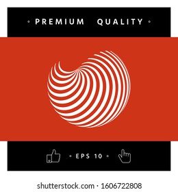 Earth logo design with elegant stripes. Graphic elements for your design