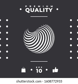 Earth logo design with elegant stripes. Graphic elements for your design