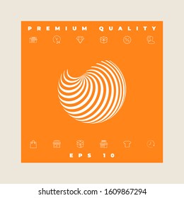 Earth logo design with elegant stripes. Graphic elements for your design