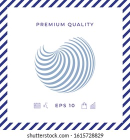 Earth logo design with elegant stripes. Graphic elements for your design