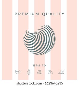 Earth logo design with elegant stripes. Graphic elements for your design