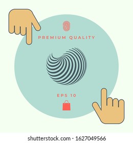 Earth logo design with elegant stripes. Graphic elements for your design