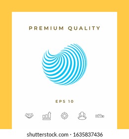 Earth logo design with elegant stripes. Graphic elements for your design