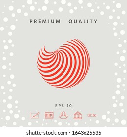 Earth logo design with elegant stripes. Graphic elements for your design