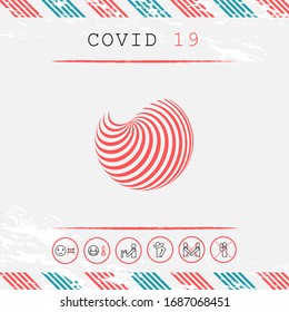 Earth logo design with elegant stripes. Graphic elements for your design