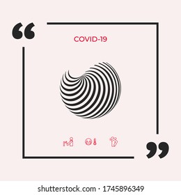 Earth logo design with elegant stripes. Graphic elements for your design