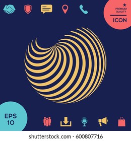 Earth logo design with elegant stripes