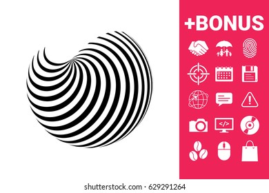 Earth logo design with elegant stripes