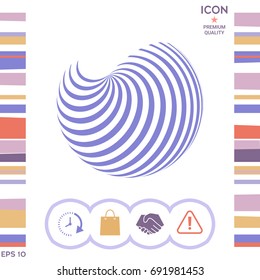 Earth logo design with elegant stripes