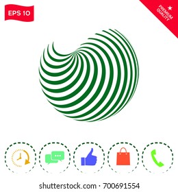 Earth logo design with elegant stripes