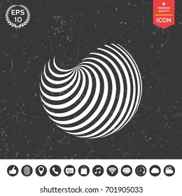 Earth logo design with elegant stripes