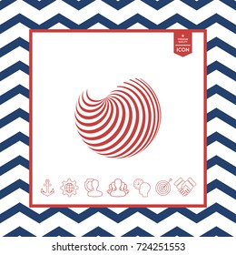 Earth logo design with elegant stripes
