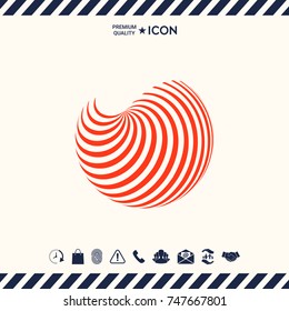 Earth logo design with elegant stripes