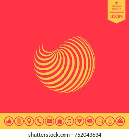 Earth logo design with elegant stripes