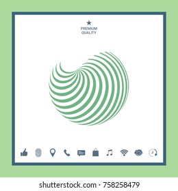 Earth logo design with elegant stripes