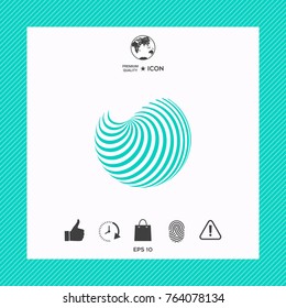 Earth logo design with elegant stripes