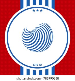Earth logo design with elegant stripes