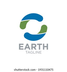 earth logo design with geometry