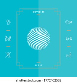Diseño del logo de la Tierra. Elementos gráficos para su diseño