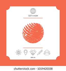 Earth logo design with grunge effect. Element for your design