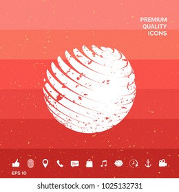 Earth logo design with grunge effect