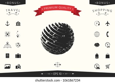 Earth logo design with grunge effect