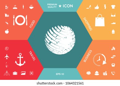 Earth logo design with grunge effect