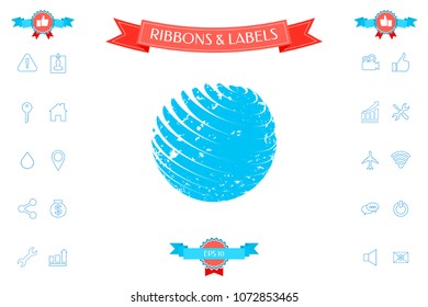 Earth logo design with grunge effect